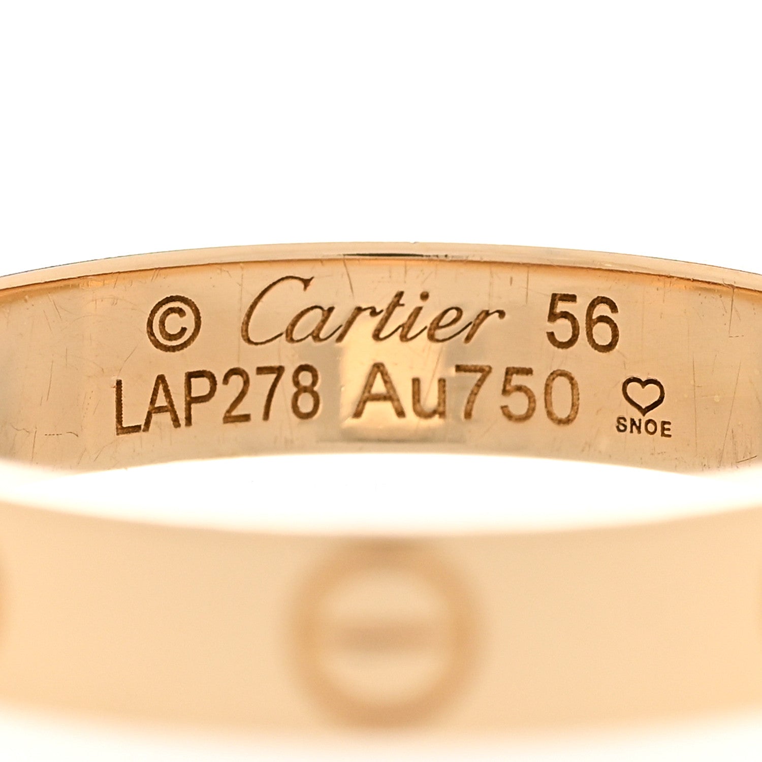Cartier 18K Yellow Gold 3.5mm LOVE Wedding Band Ring 56 7.5 4 of 6