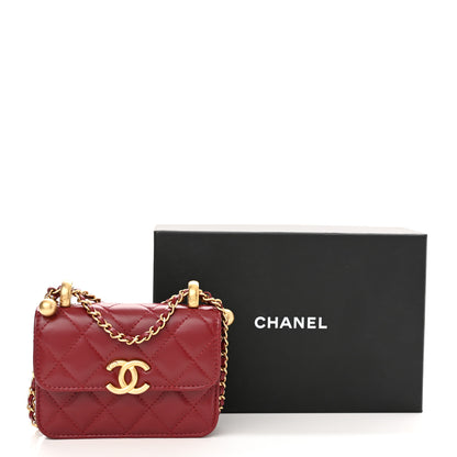 Chanel Calfskin Quilted Perfect Fit Coin Purse With Chain Burgundy 12 of 12