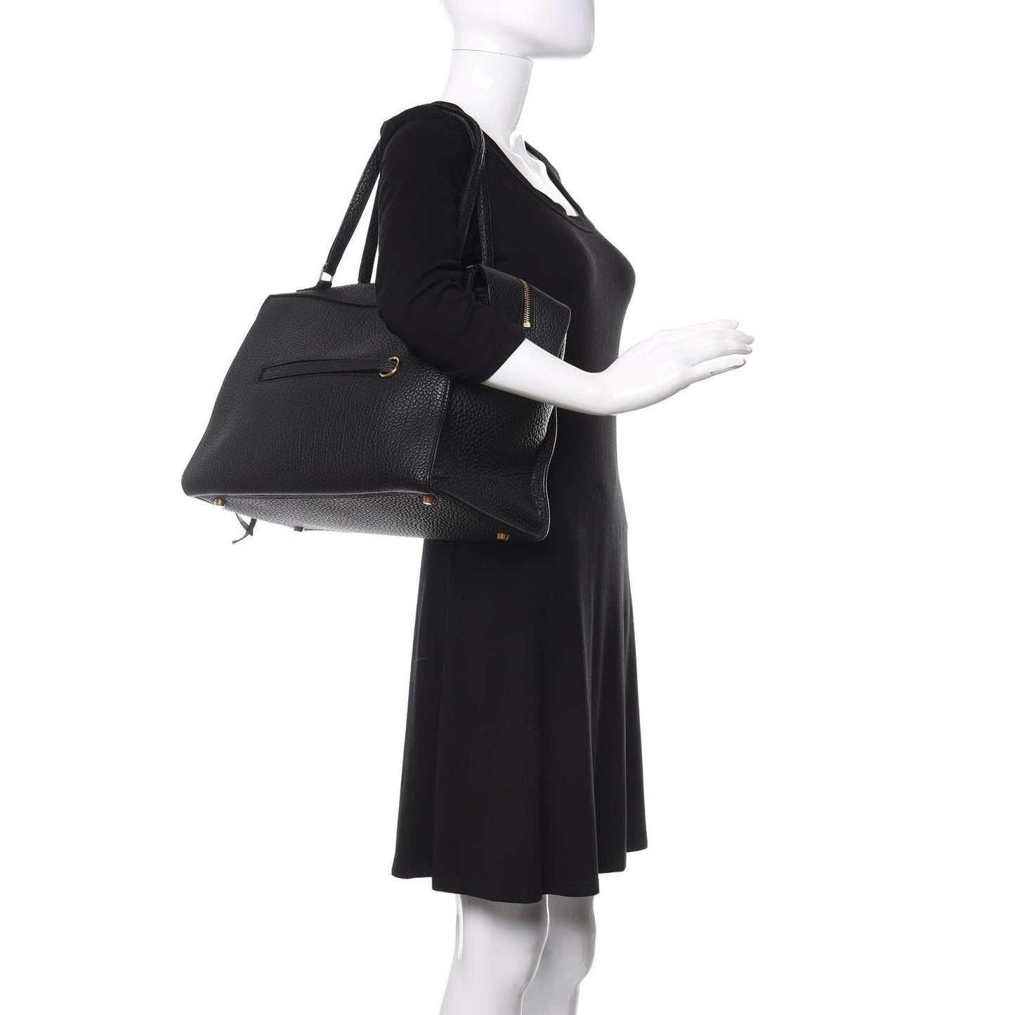 Bullhide Calfskin Medium Ring Bag Black