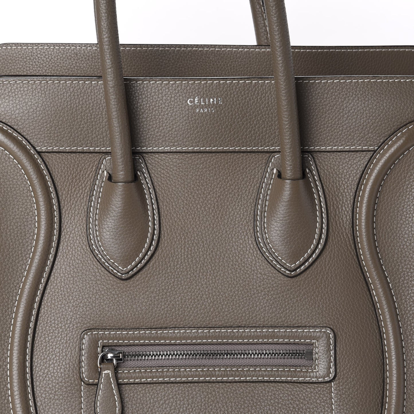 Drummed Calfskin Mini Luggage Bag Souris
