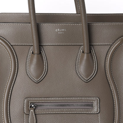 Celine Drummed Calfskin Mini Luggage Bag Souris 10 of 10