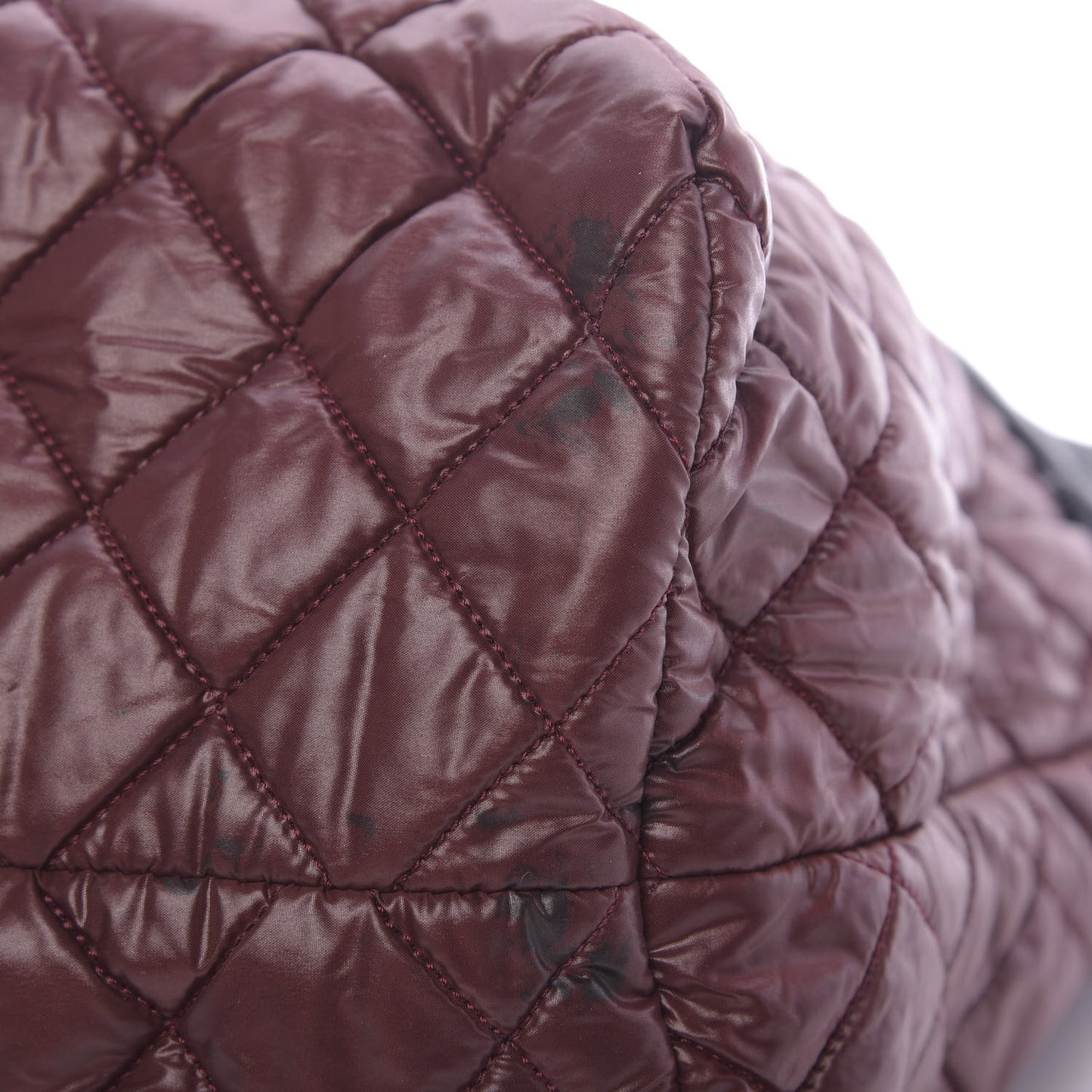 Nylon Quilted Medium Coco Cocoon Reversible Tote Black