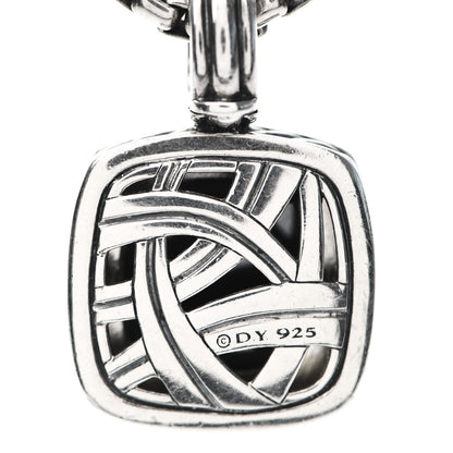 David Yurman Sterling Silver 14K Yellow Gold Diamond Black Orchid 16mm Albion Pendant Necklace 4 of 6