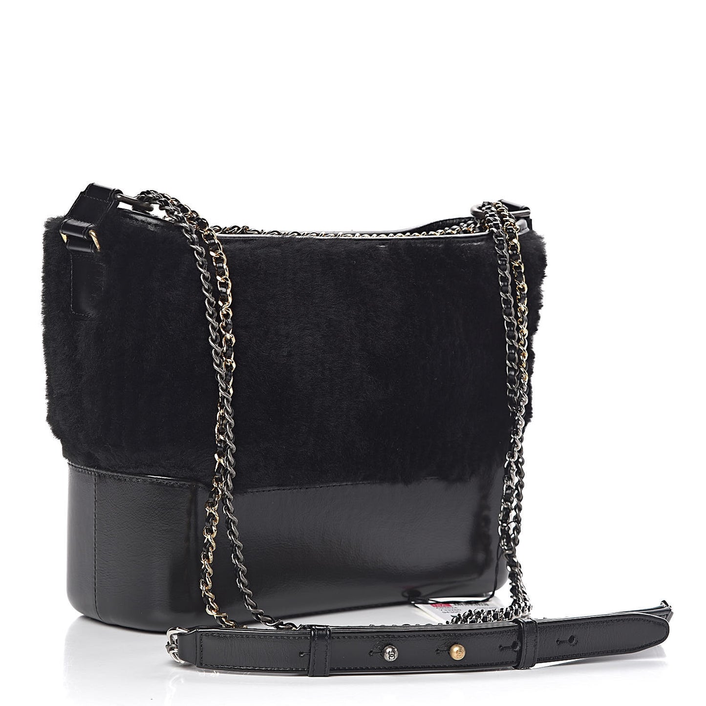Shearling Medium Gabrielle Hobo Black