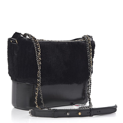 Chanel Shearling Medium Gabrielle Hobo Black 3 of 10