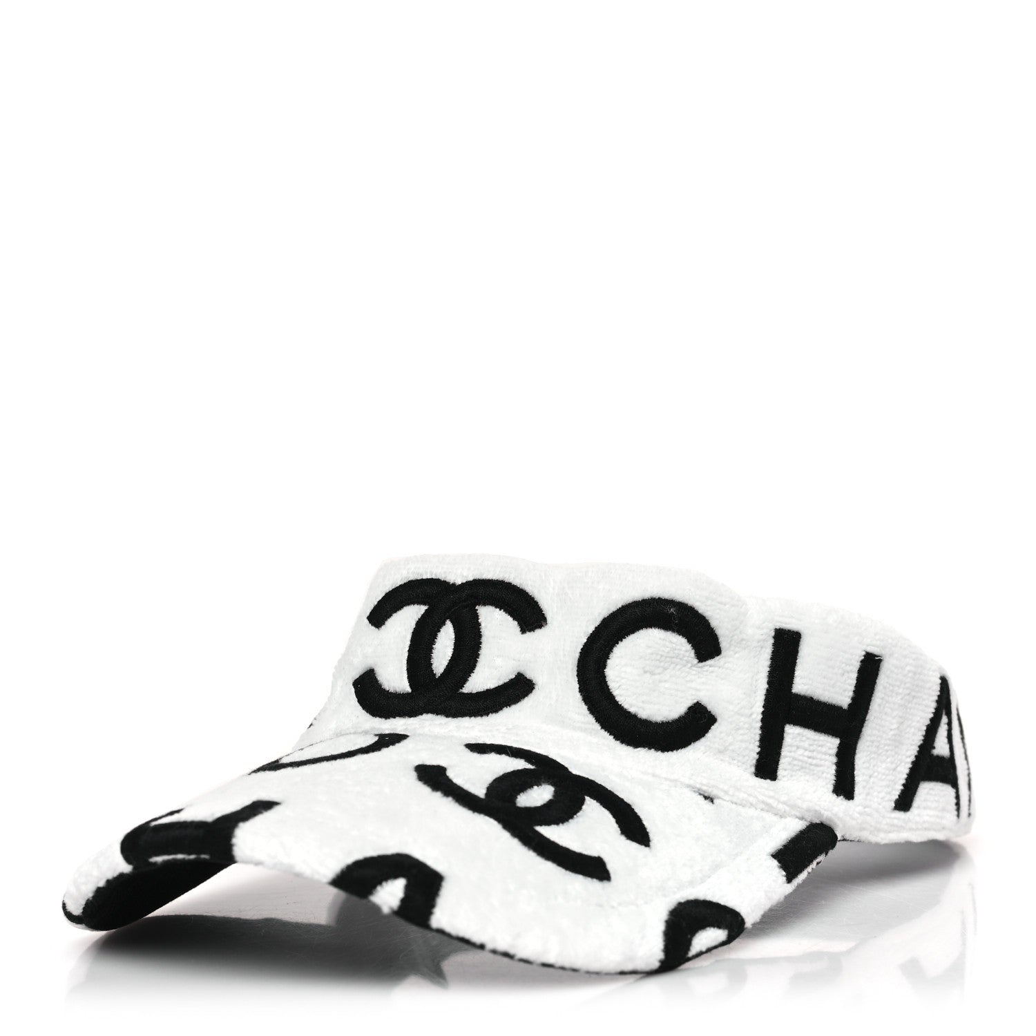 Chanel Terry Cotton Logo CC Visor Ecru White 1 of 5