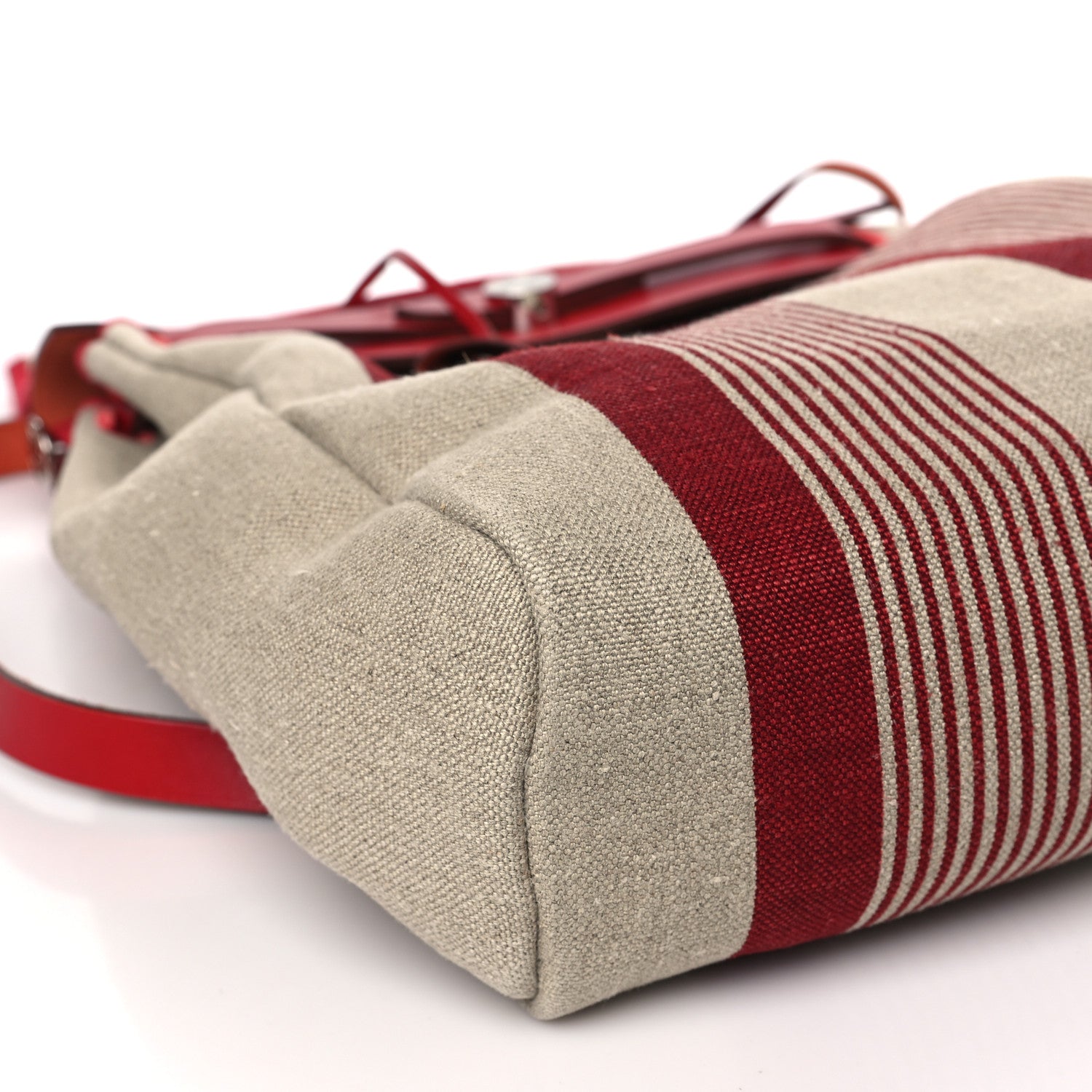 Hermes Vache Hunter Toile H Vibration Herbag a Dos Retourne Backpack Bordeaux Ficelle Rouge Piment 10 of 13