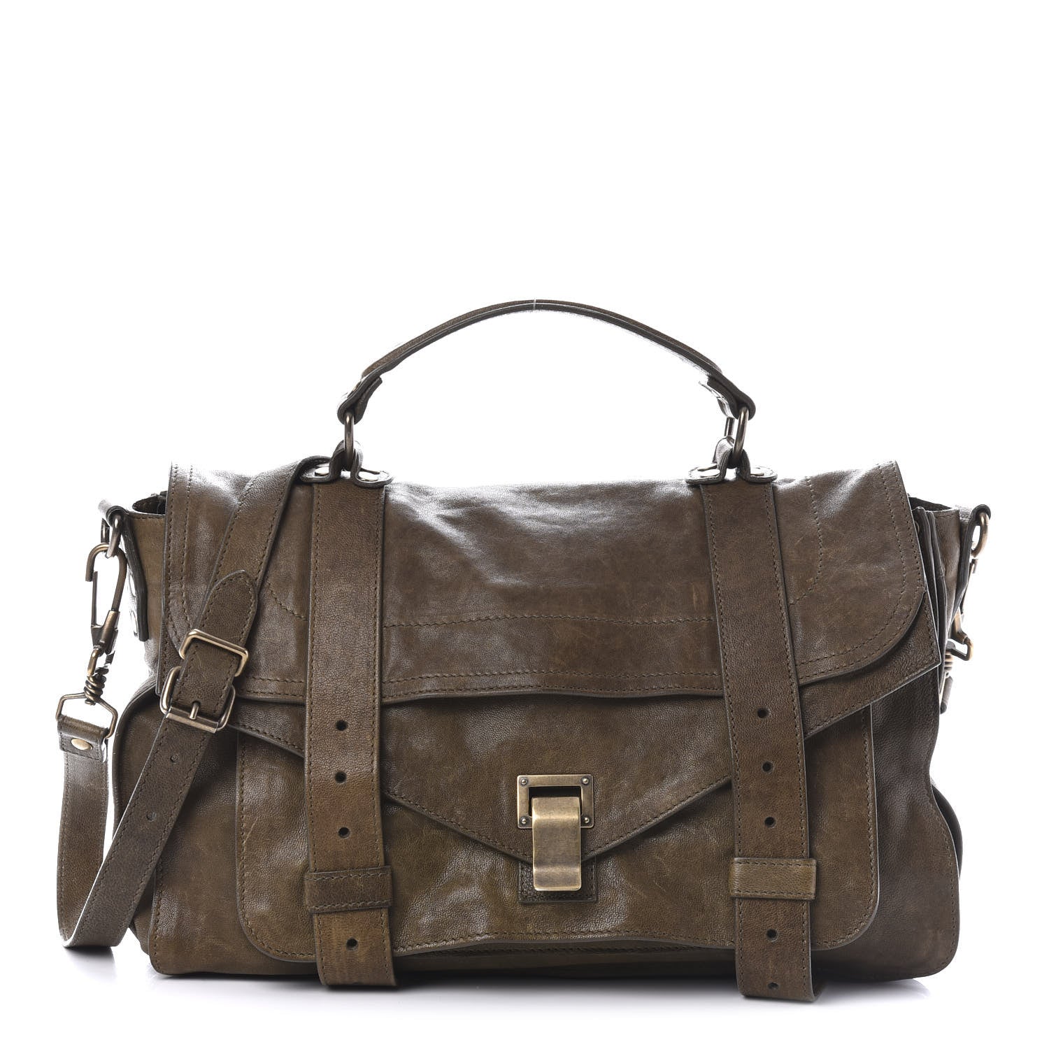 Proenza Schouler Lambskin Medium PS1 Satchel Military 1 of 22