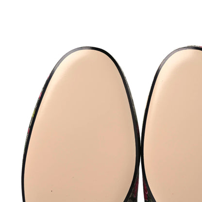 Gucci GG Supreme Monogram Flora Womens Princetown Slippers 38 Beige Ebony Multicolor Rosso 9 of 10