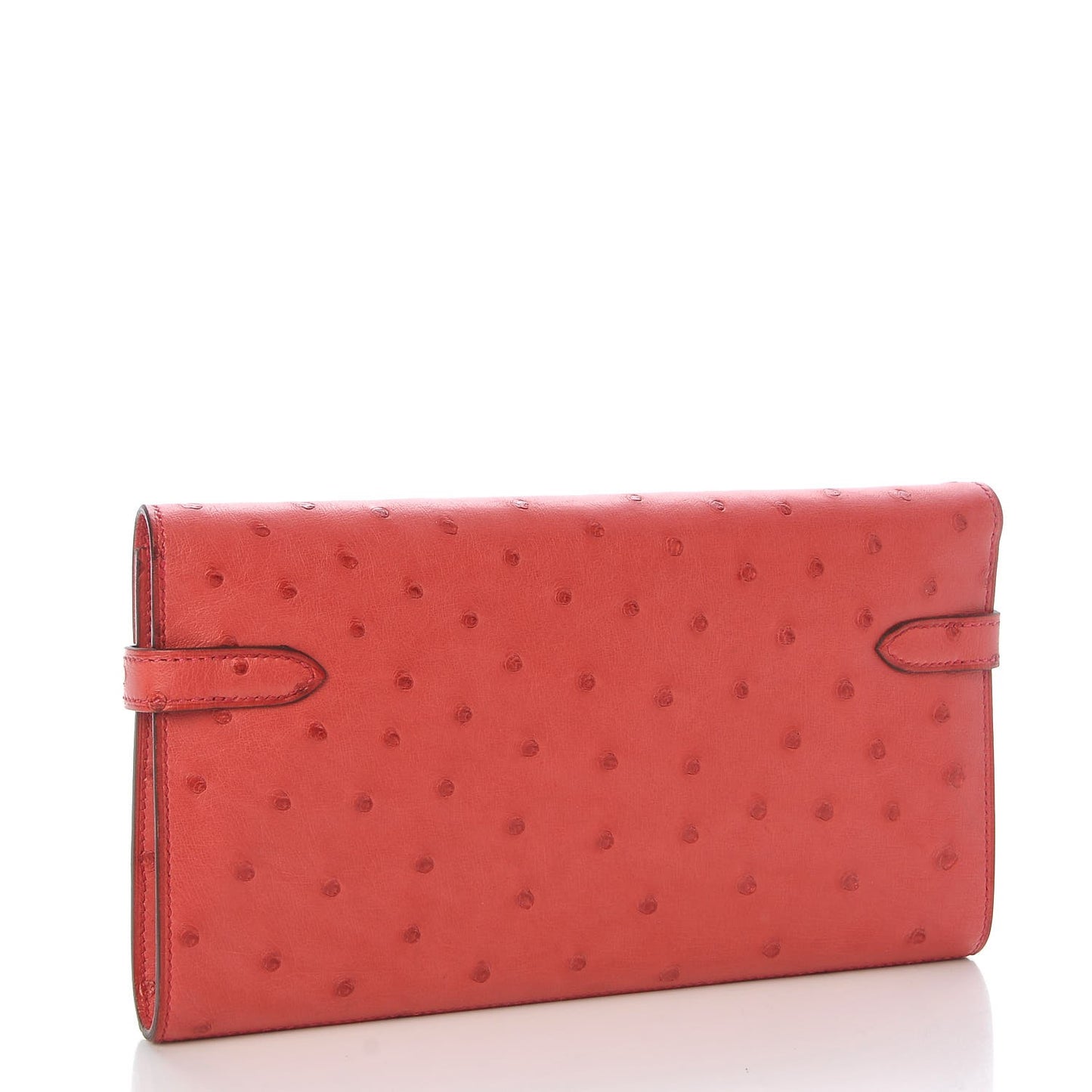 Ostrich Kelly Longue Wallet Bougainvillea