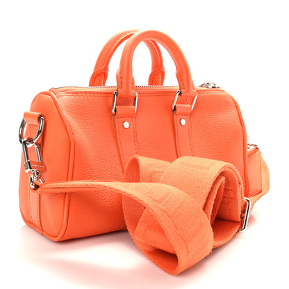 Louis Vuitton Grained Calfskin Aerogram Keepall XS Orange 2 of 7