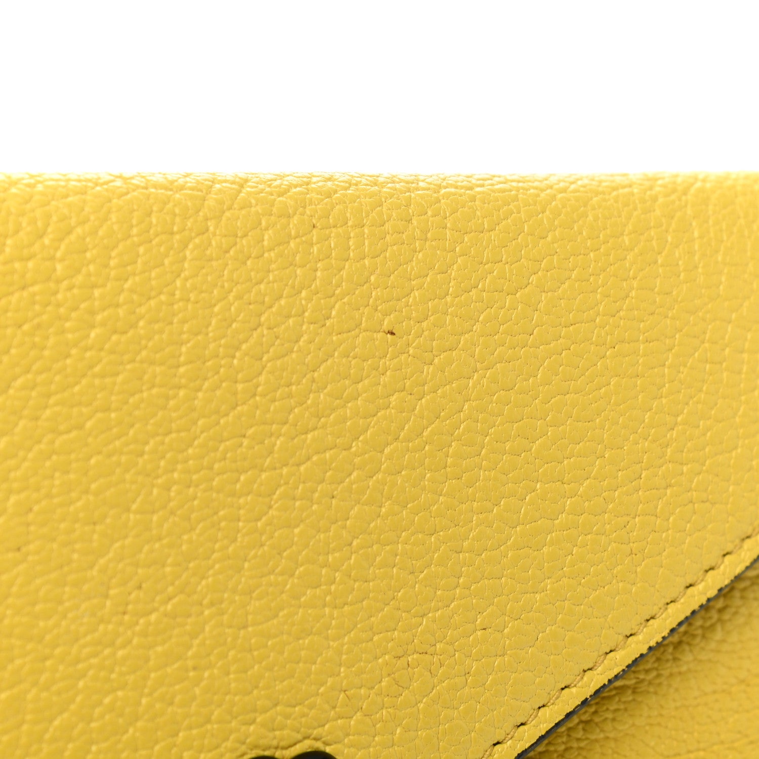 Miu Miu Goatskin Madras Forever Envelope Chain Pouch Yellow 10 of 10