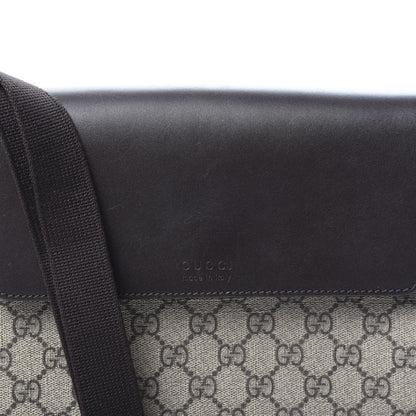 Gucci GG Supreme Monogram Selleria Calfskin Satchel Messenger Bag Beige Ebony Cocoa Marrone Scuro 13 of 13