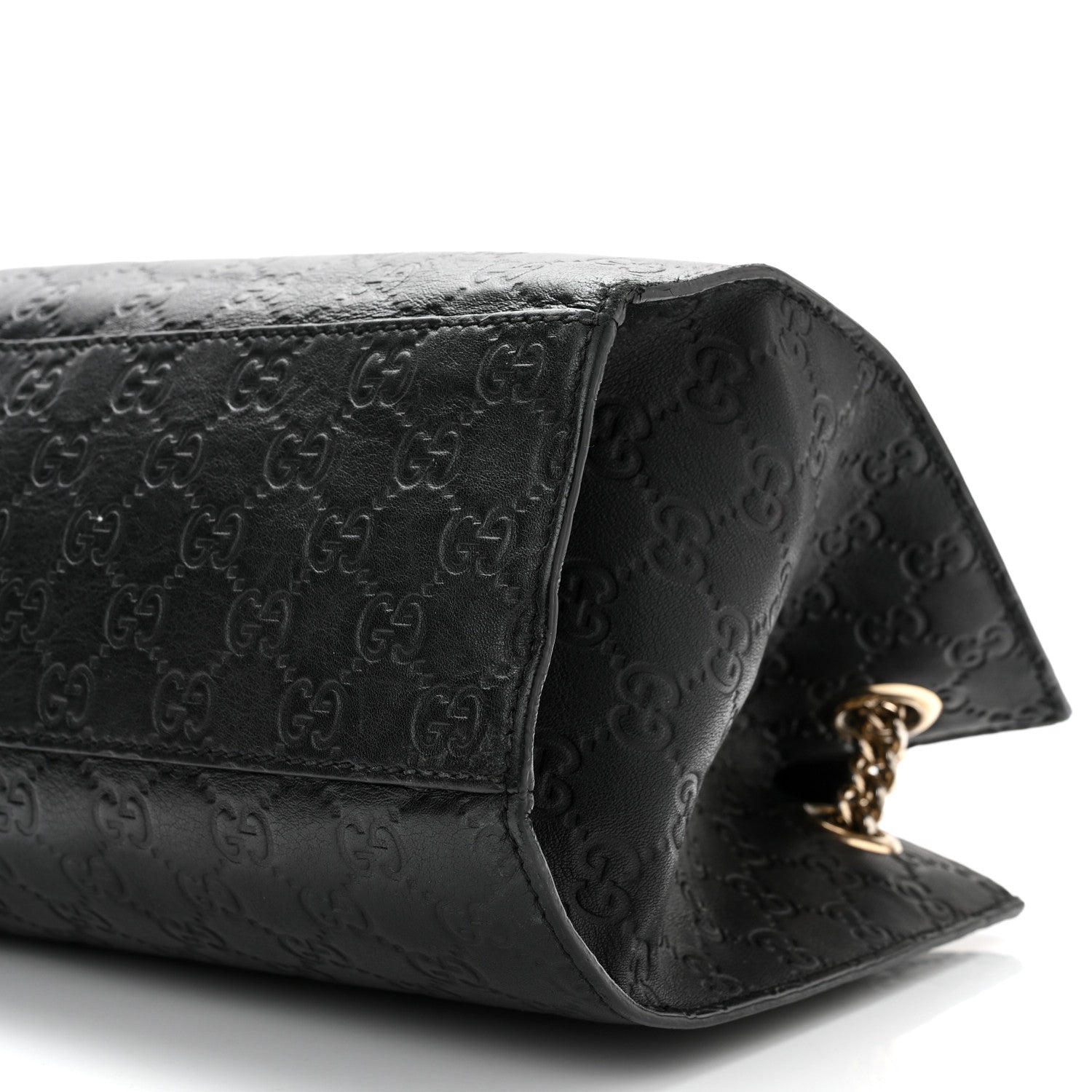 Gucci Guccissima Large Emily Chain Shoulder Bag Black 10 of 11