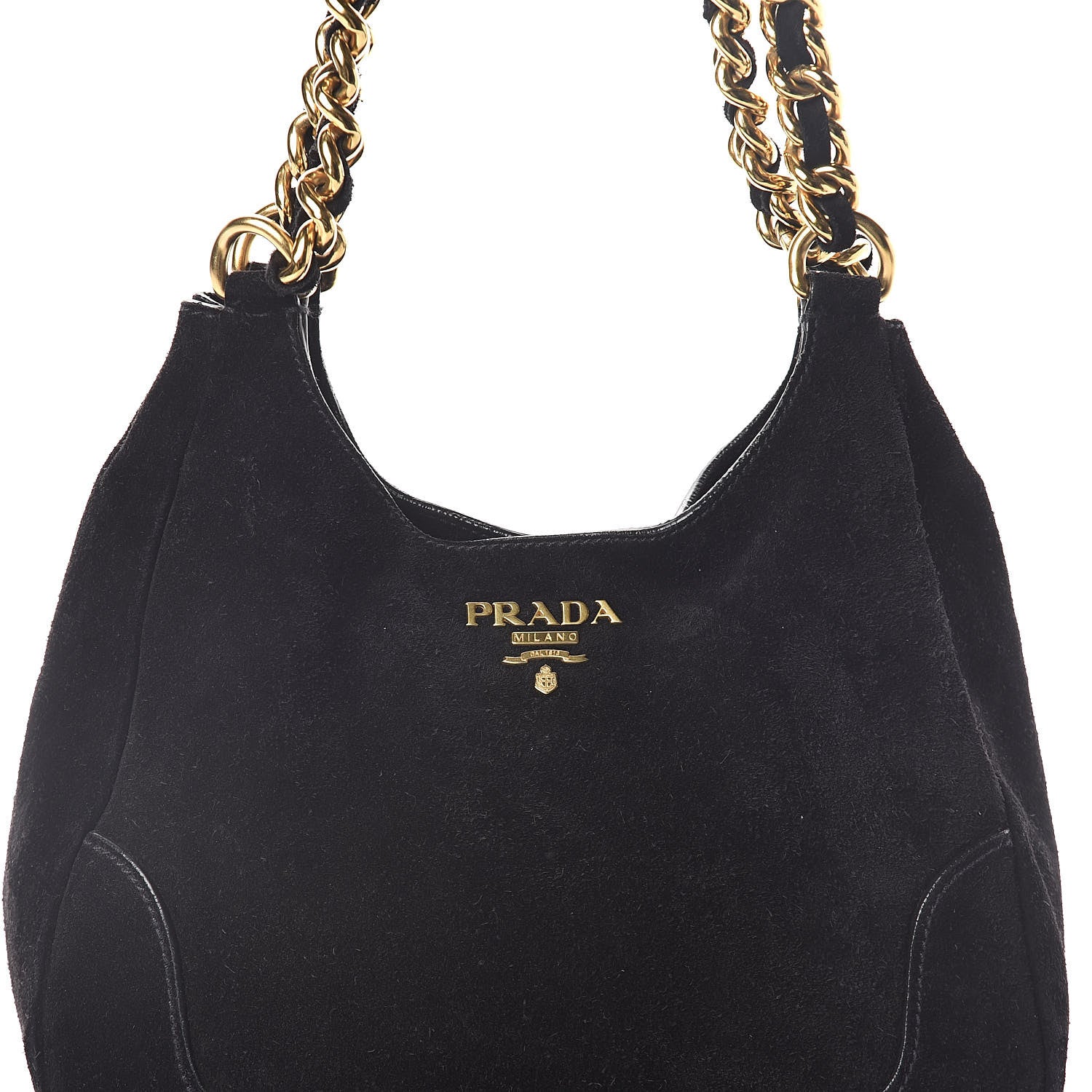 Prada Scamosciato Suede Hobo Black 7 of 9