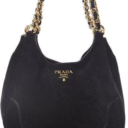 Prada Scamosciato Suede Hobo Black 7 of 9