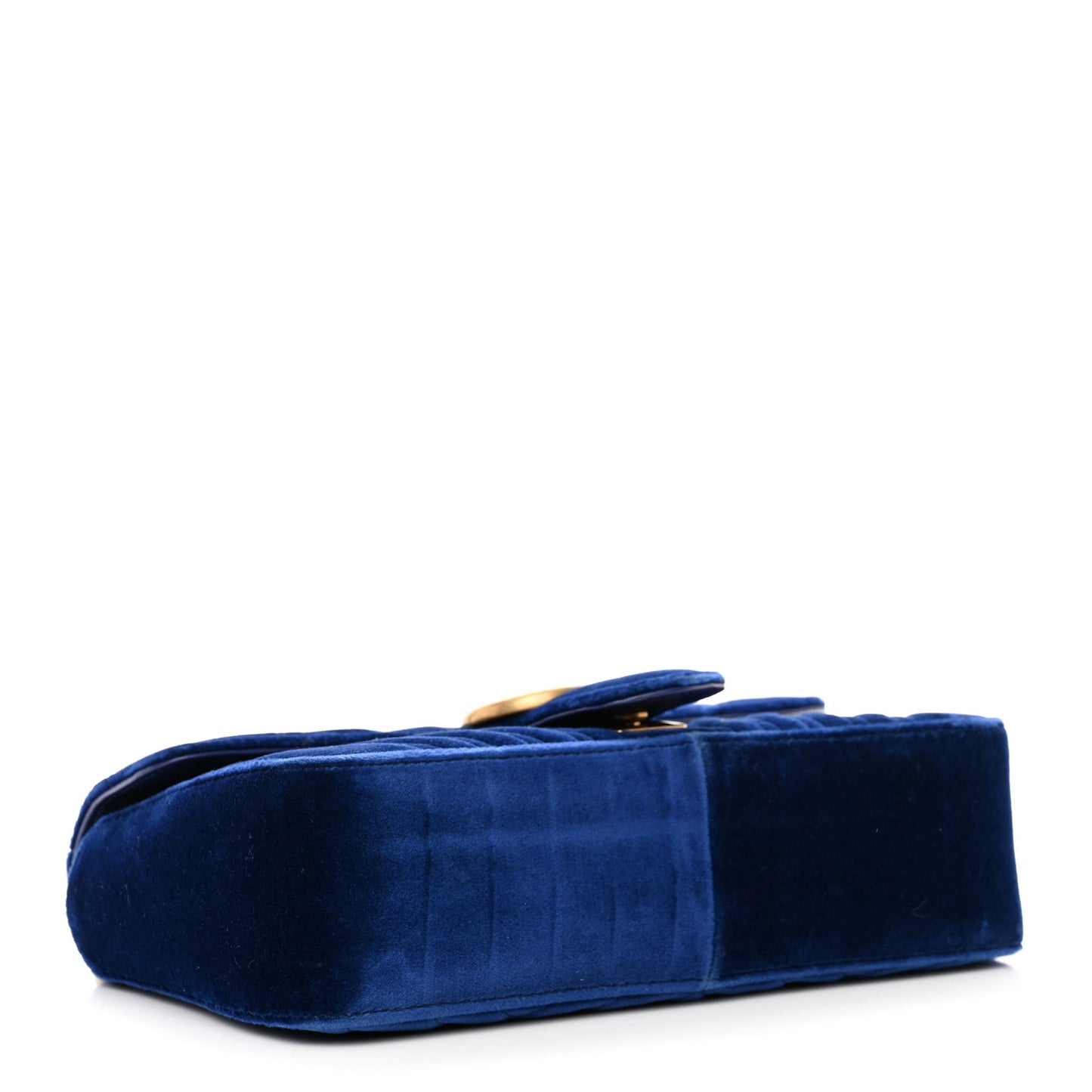Velvet Matelasse Small GG Marmont Shoulder Bag Cobalt Blue