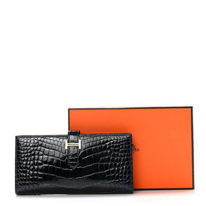 Hermes Shiny Alligator Bearn Wallet Vert Rousseau 8 of 8
