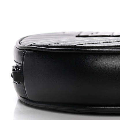 Saint Laurent Calfskin Matelasse Chevron Round Vinyle Camera Bag Black 8 of 9