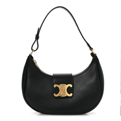 Celine Smooth Calfskin Medium Strap Ava Triomphe Shoulder Bag Black 1 of 10