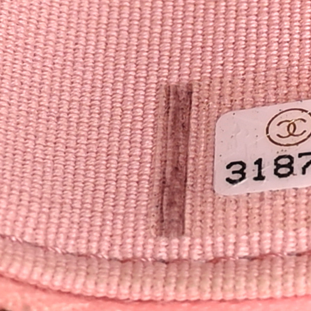 Caviar Quilted Small Vanity Case With Chain Pink