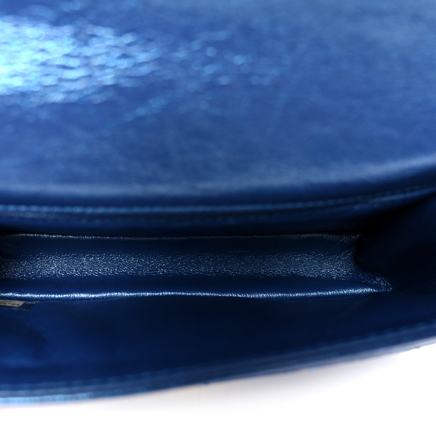 Chanel Metallic Aged Calfskin Quilted 2.55 Reissue Flap Belt Bag Clutch Blue 5 of 10