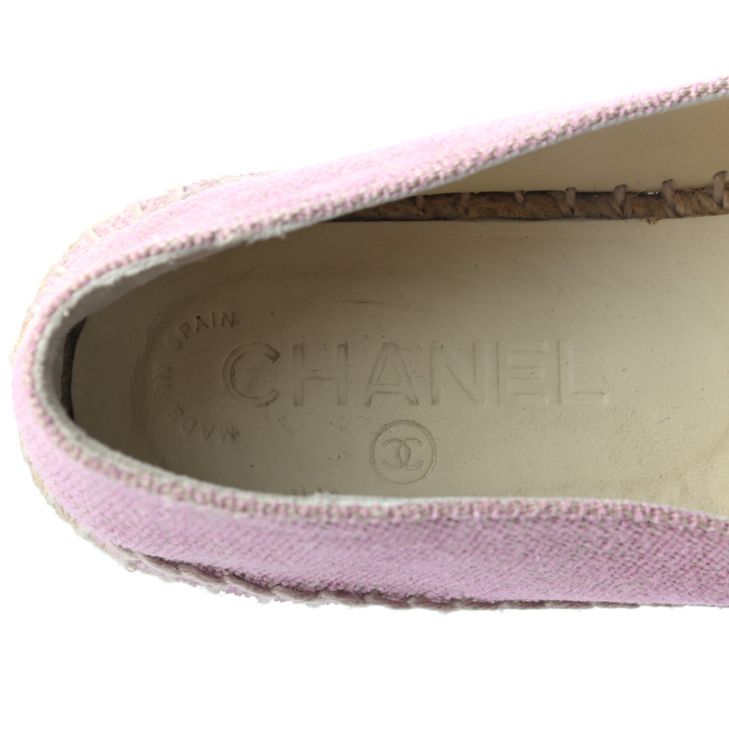 Chanel Toile Sequin CC Espadrilles 37 Pink Dark Pink 6 of 8