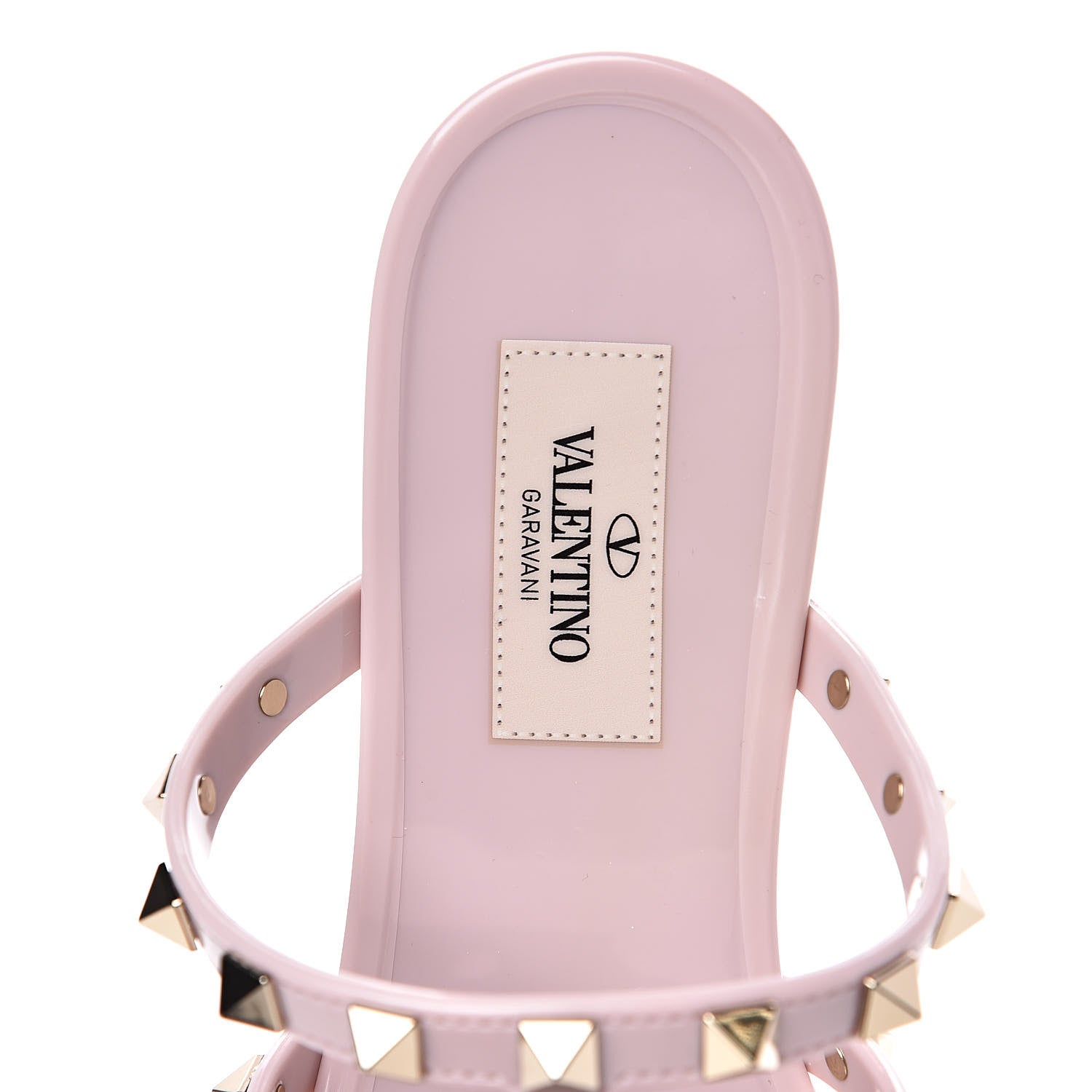Valentino Garavani PVC Jelly Rockstud Caged Flat Thong Sandals 37 Water Rose 6 of 8
