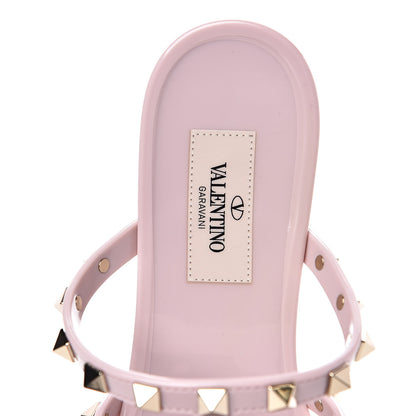Valentino Garavani PVC Jelly Rockstud Caged Flat Thong Sandals 37 Water Rose 6 of 8
