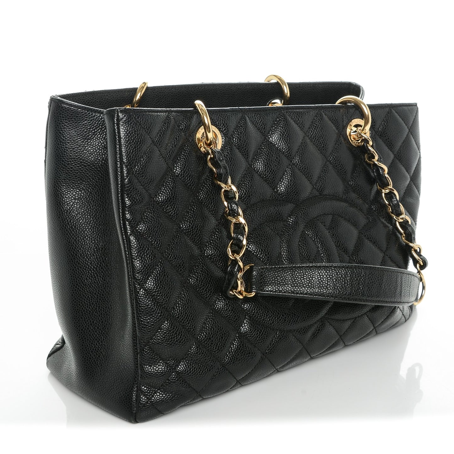 Caviar Quilted Grand Shopping Tote GST Black