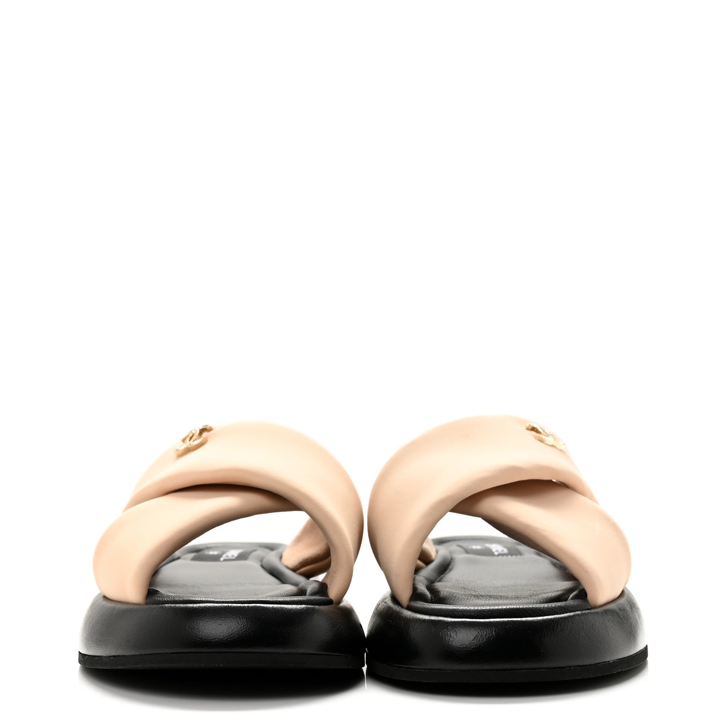 Fabric CC Mules Sandals 40 Light Beige