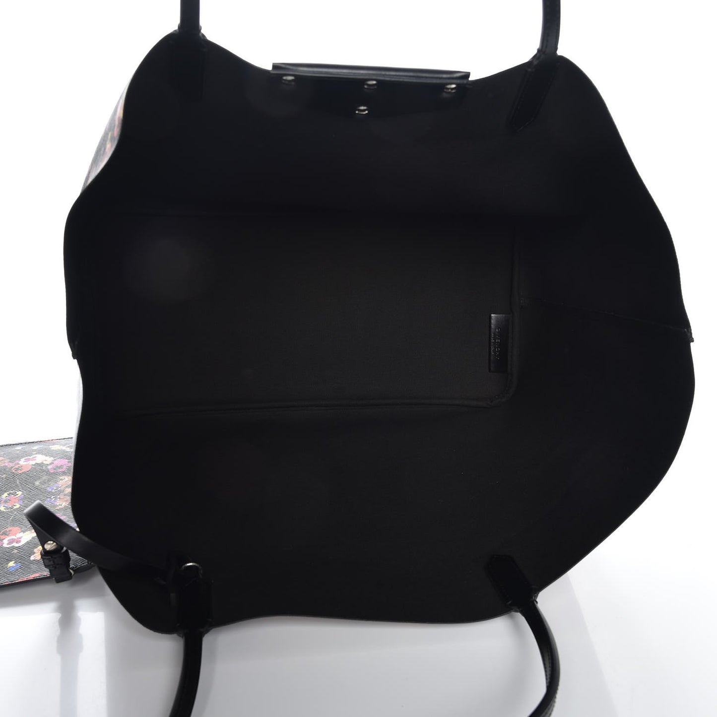 Coated Canvas Pansy Print Large Antigona Tote Black