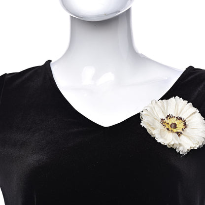 Chanel Fabric Flower Brooch White 2 of 4