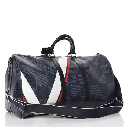 Louis Vuitton Damier Cobalt America's Cup Regatta Keepall Bandouliere 55 3 of 18