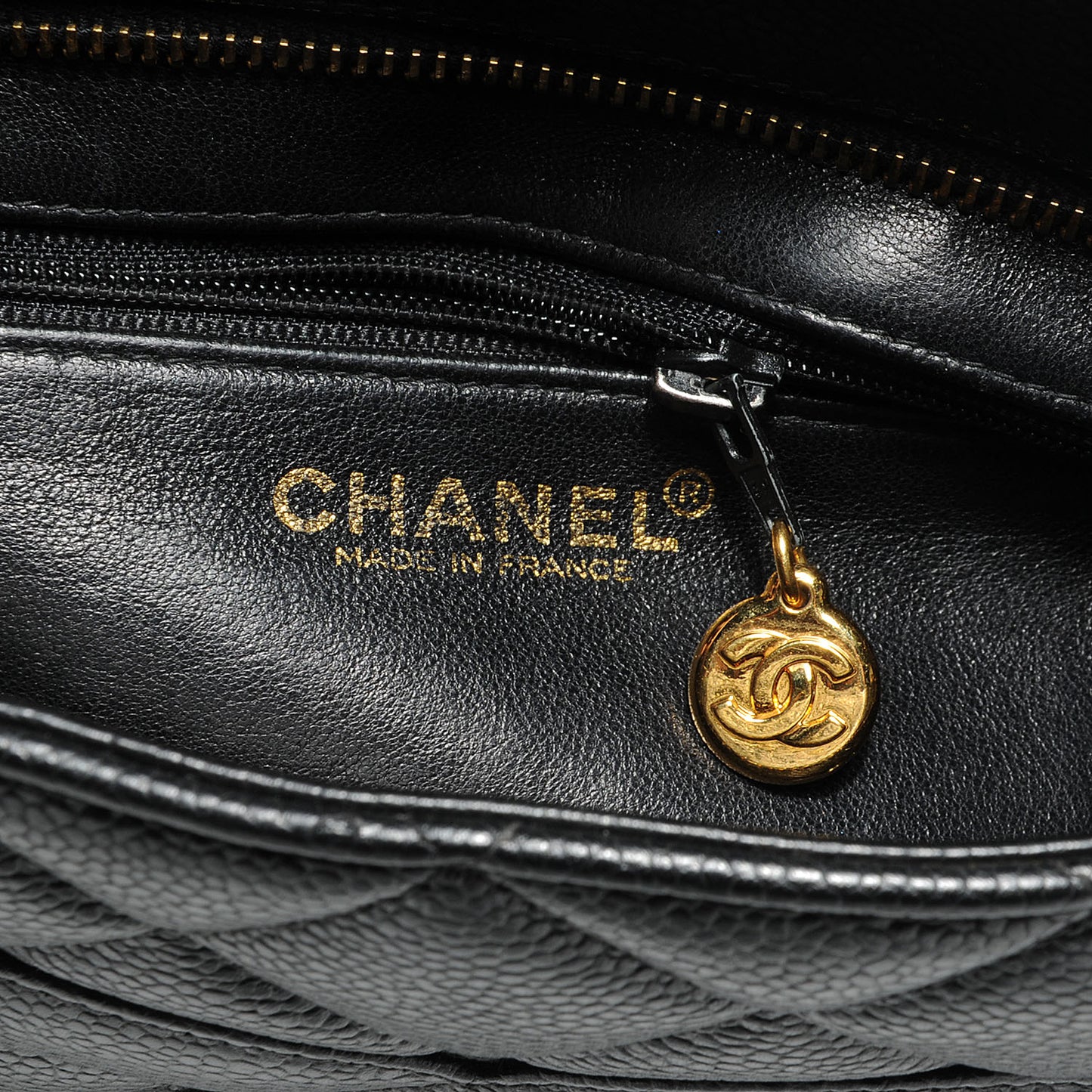 Caviar Medallion Tote Black