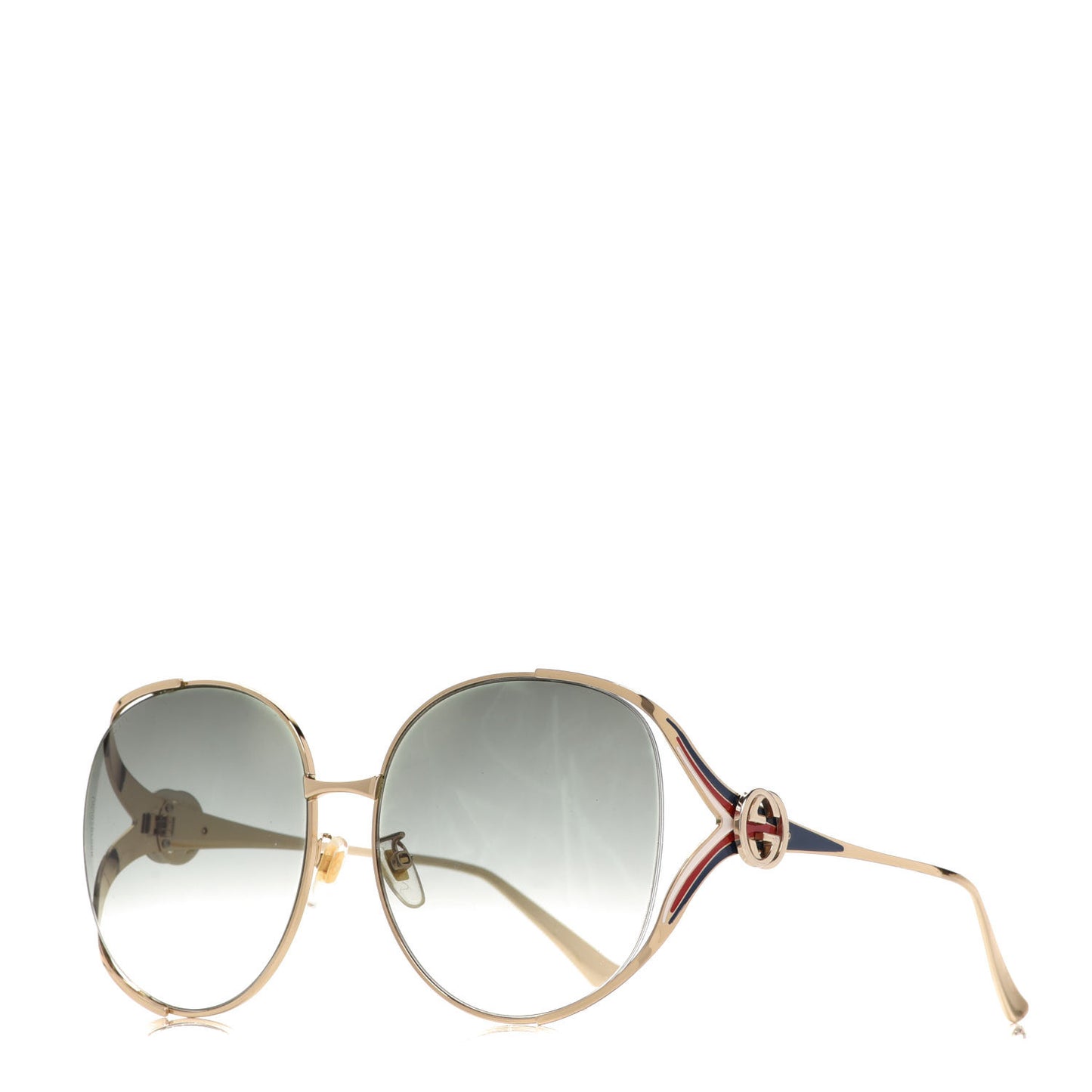 Metal Oversized Round Frame GG0225S Sunglasses Gold