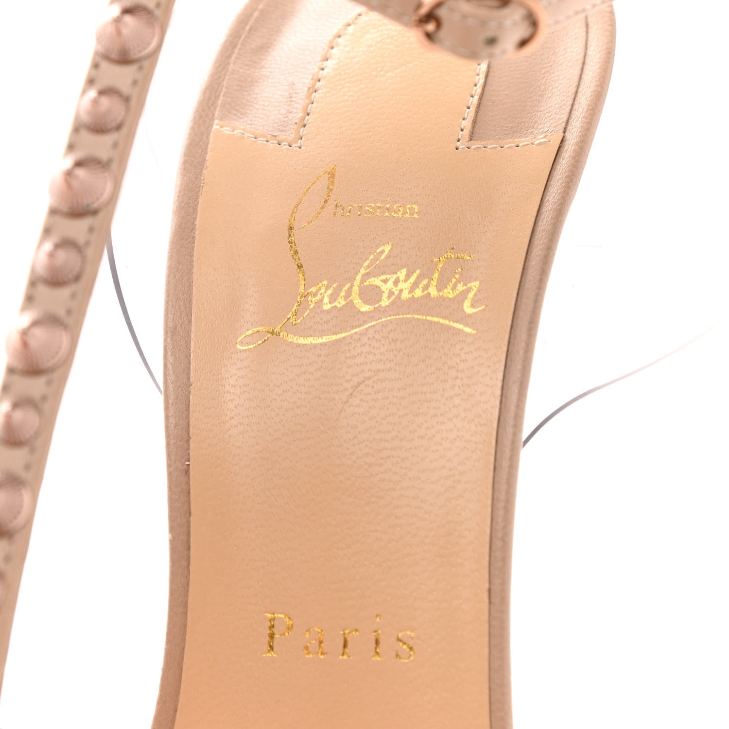 Christian Louboutin Kid PVC Nosy Spikes 100 Pumps 40 Nude 7 of 7