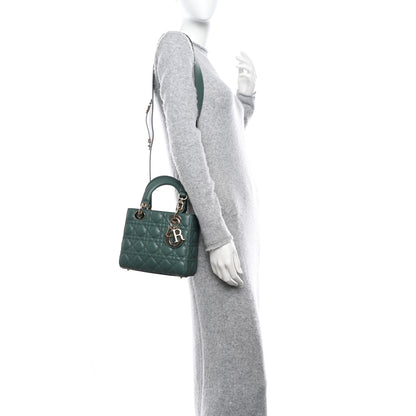 Christian Dior Lambskin Cannage Small My ABCDior Lady Dior Cedar Green 2 of 9