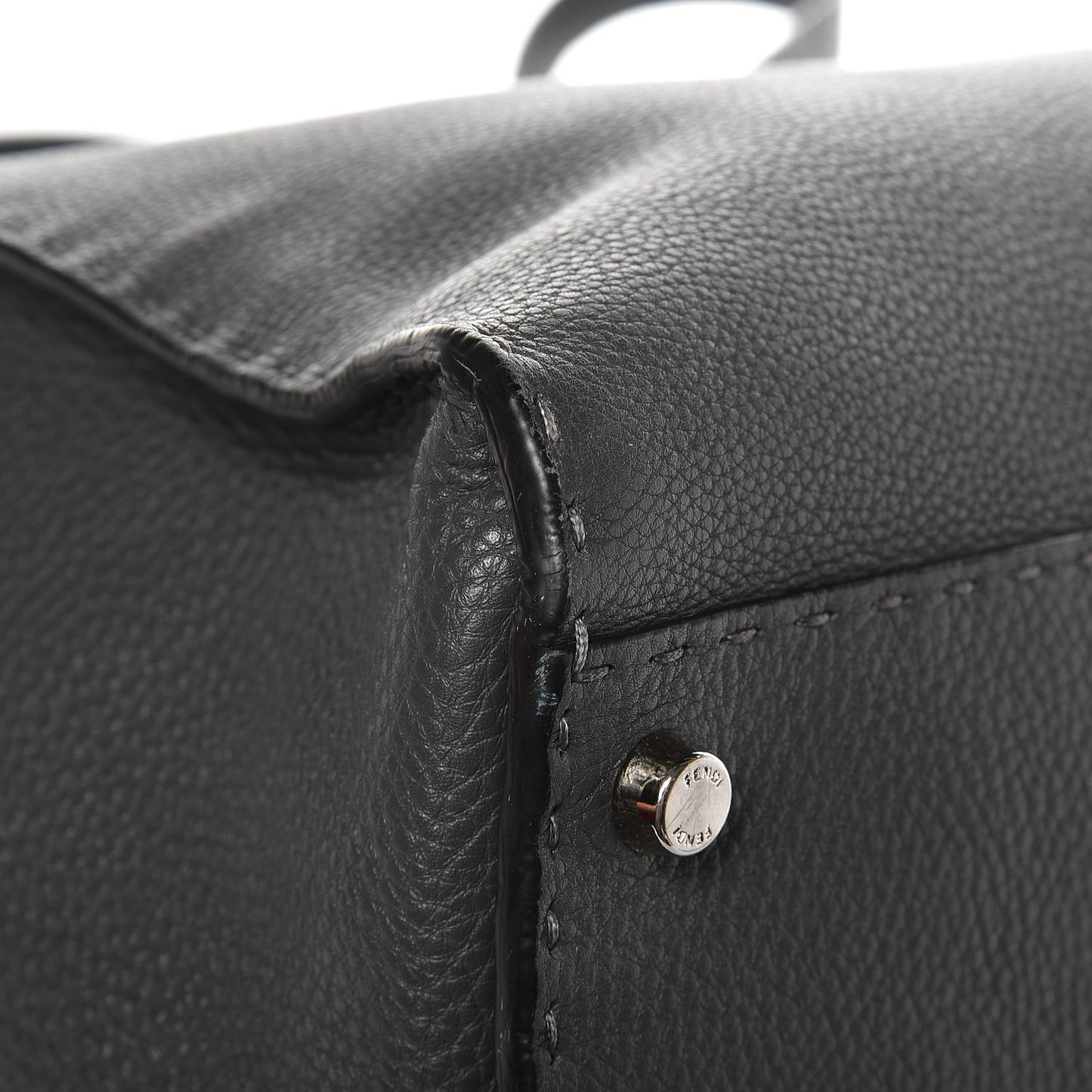 Cuoio Romano Selleria Bi-Color Large Peekaboo Iconic Satchel Asfalto Latte