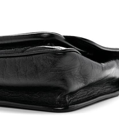 Saint Laurent Crinkled Lambskin Matelasse Monogram Baby Niki Chain Satchel Black 10 of 12