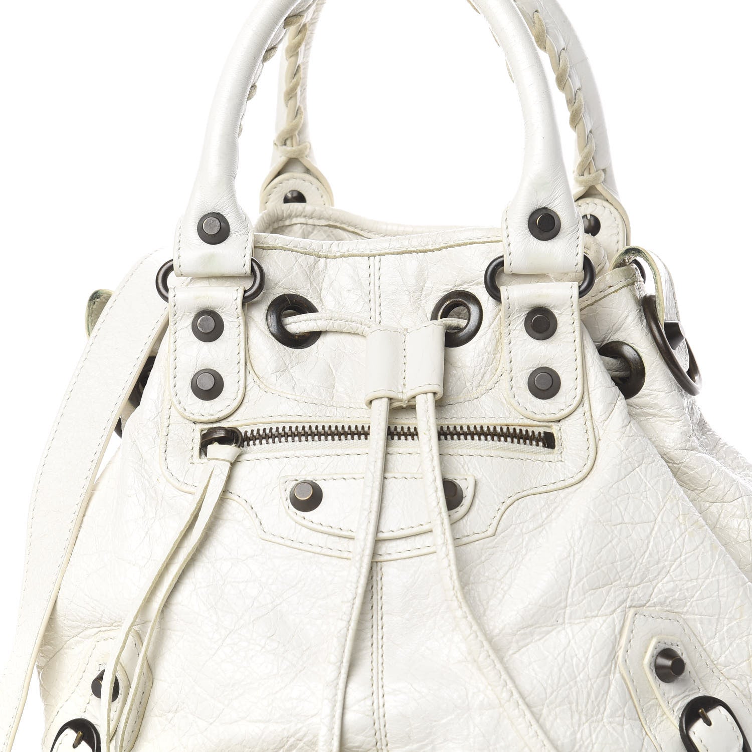 Balenciaga Agneau Classic Hardware Mini Pompon Ivory 10 of 14