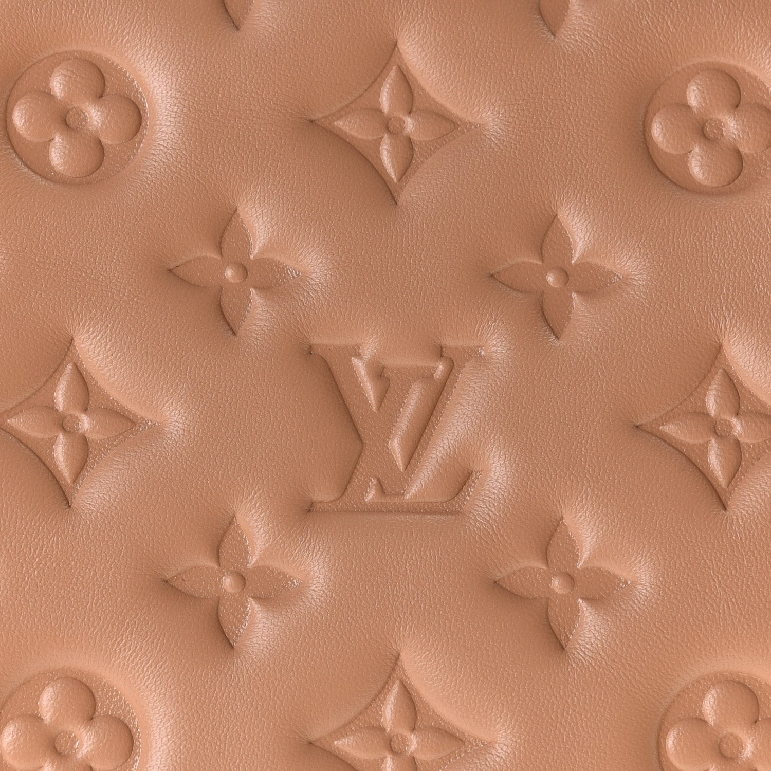 Louis Vuitton Lambskin Embossed Monogram Coussin PM Camel 7 of 11