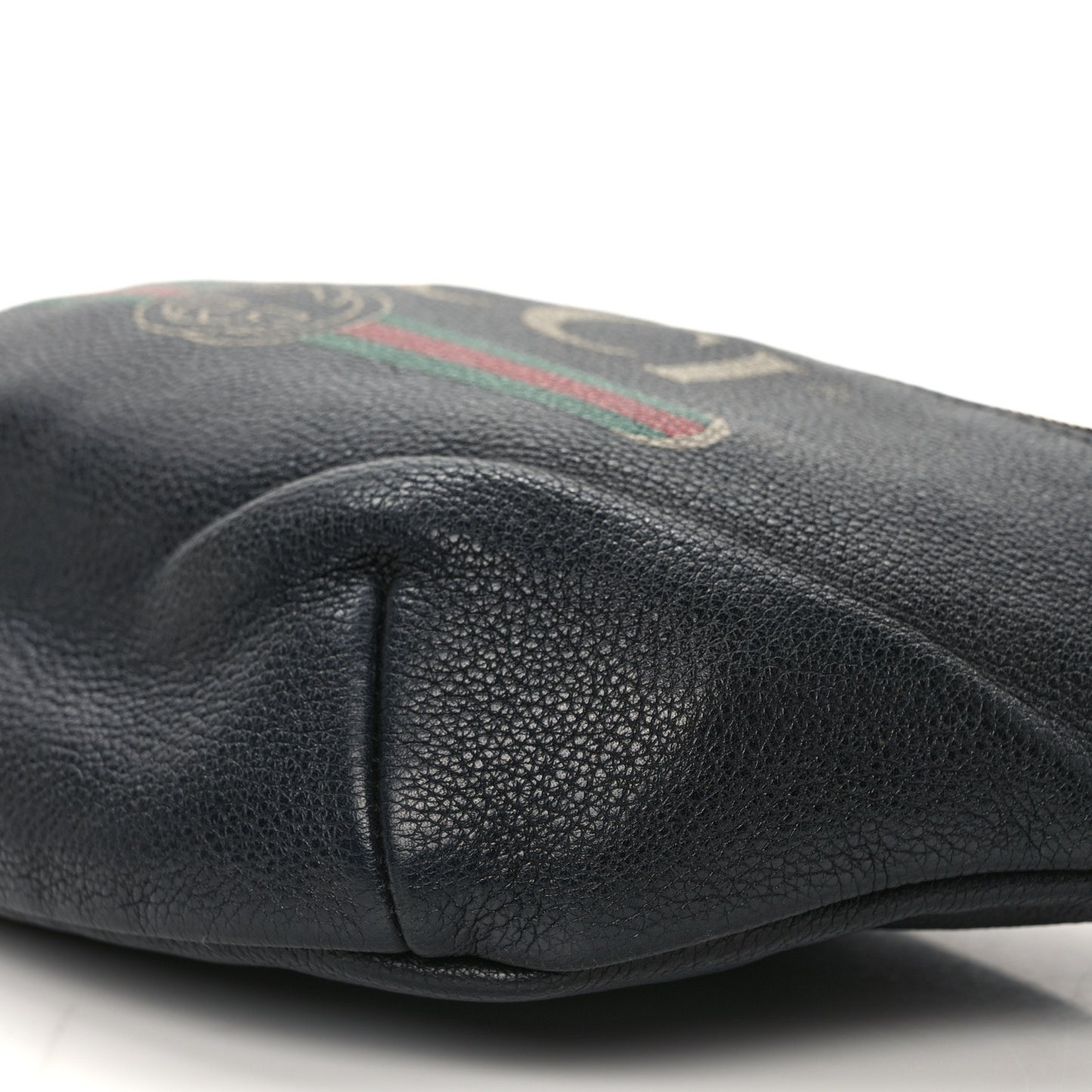 Grained Calfskin Logo Belt Bag Black