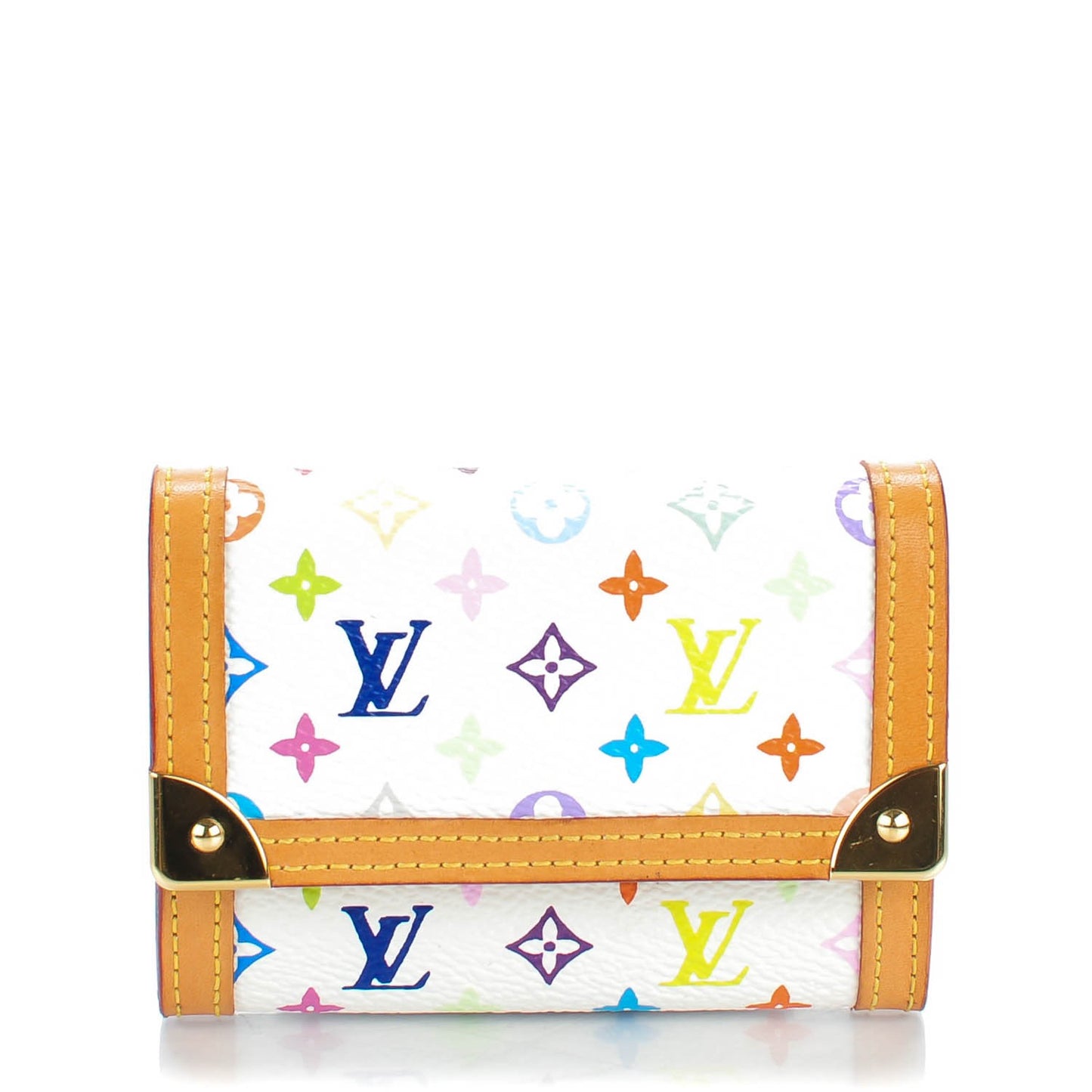 Monogram Multicolor Porte-Monnaie Plat Coin Purse White