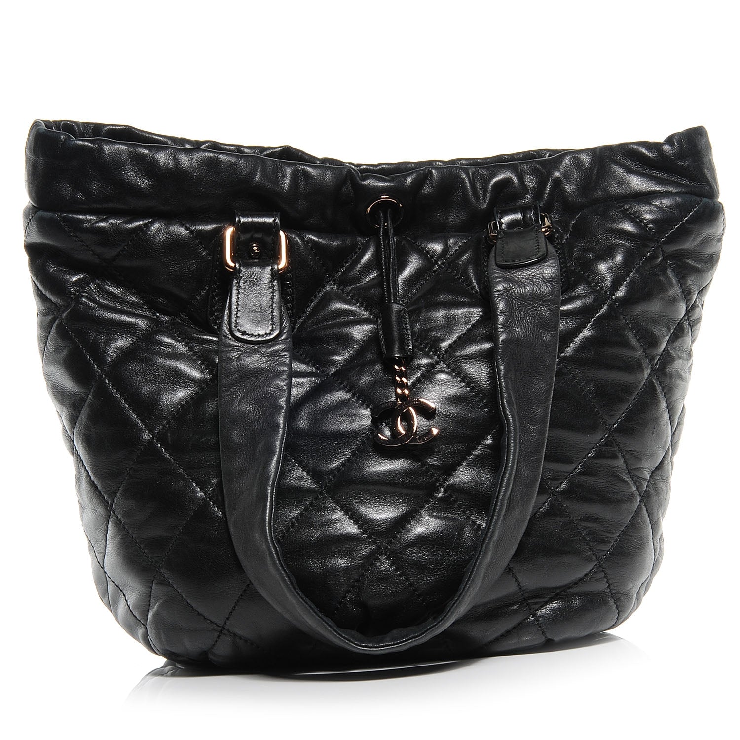 Chanel Lambskin Cloudy Bundle North South Tote Black 1 of 7