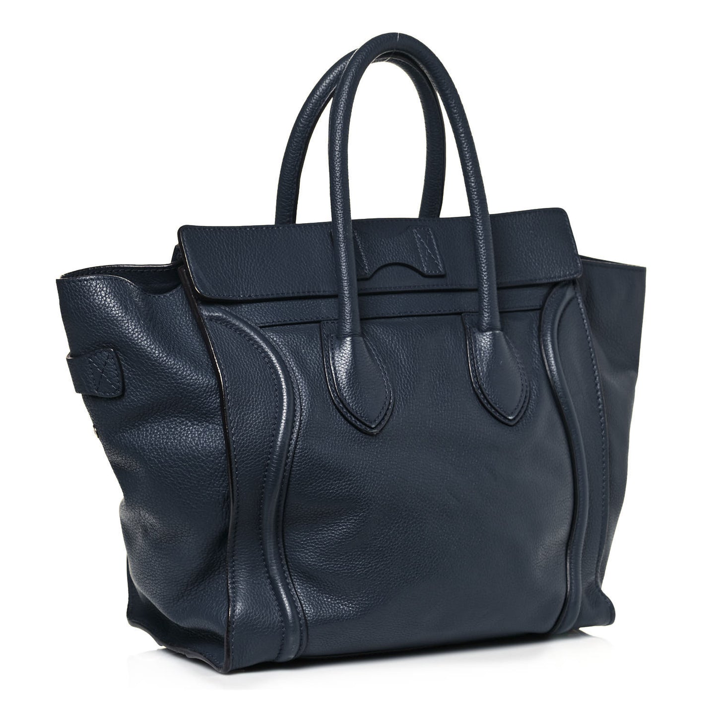 Drummed Calfskin Mini Luggage Blue