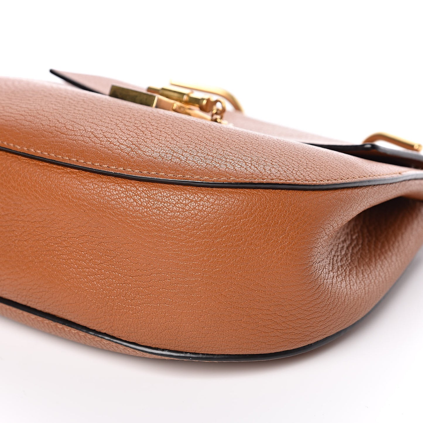 Grained Lambskin Drew Shoulder Bag Caramel
