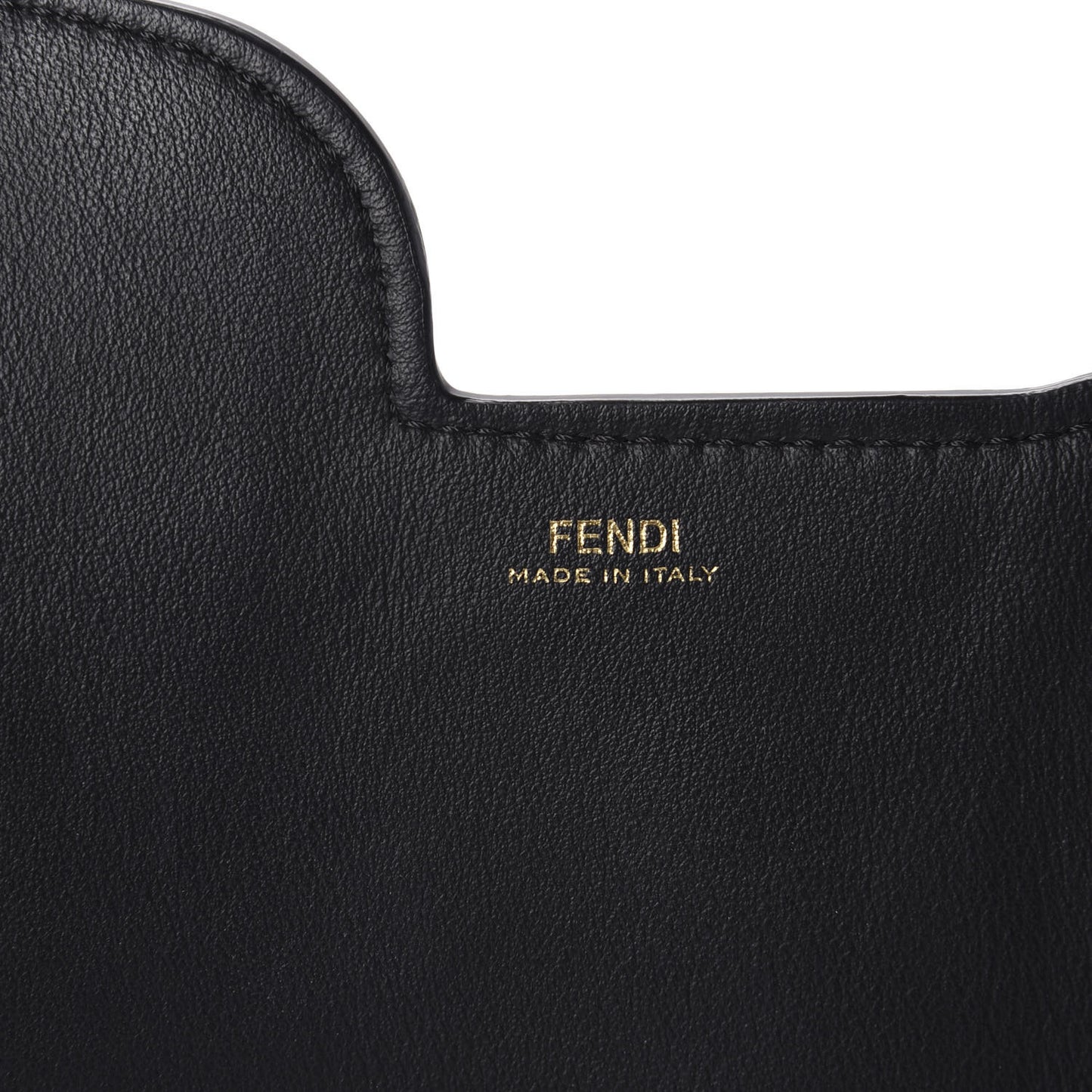 Vitello Grace Glazed Fabric FF 1974 3 Pocket Mini Crossbody Bag Black Mogano Panna