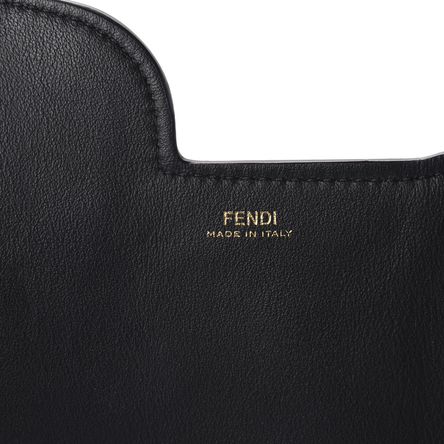 Fendi Vitello Grace Glazed Fabric FF 1974 3 Pocket Mini Crossbody Bag Black Mogano Panna 8 of 9