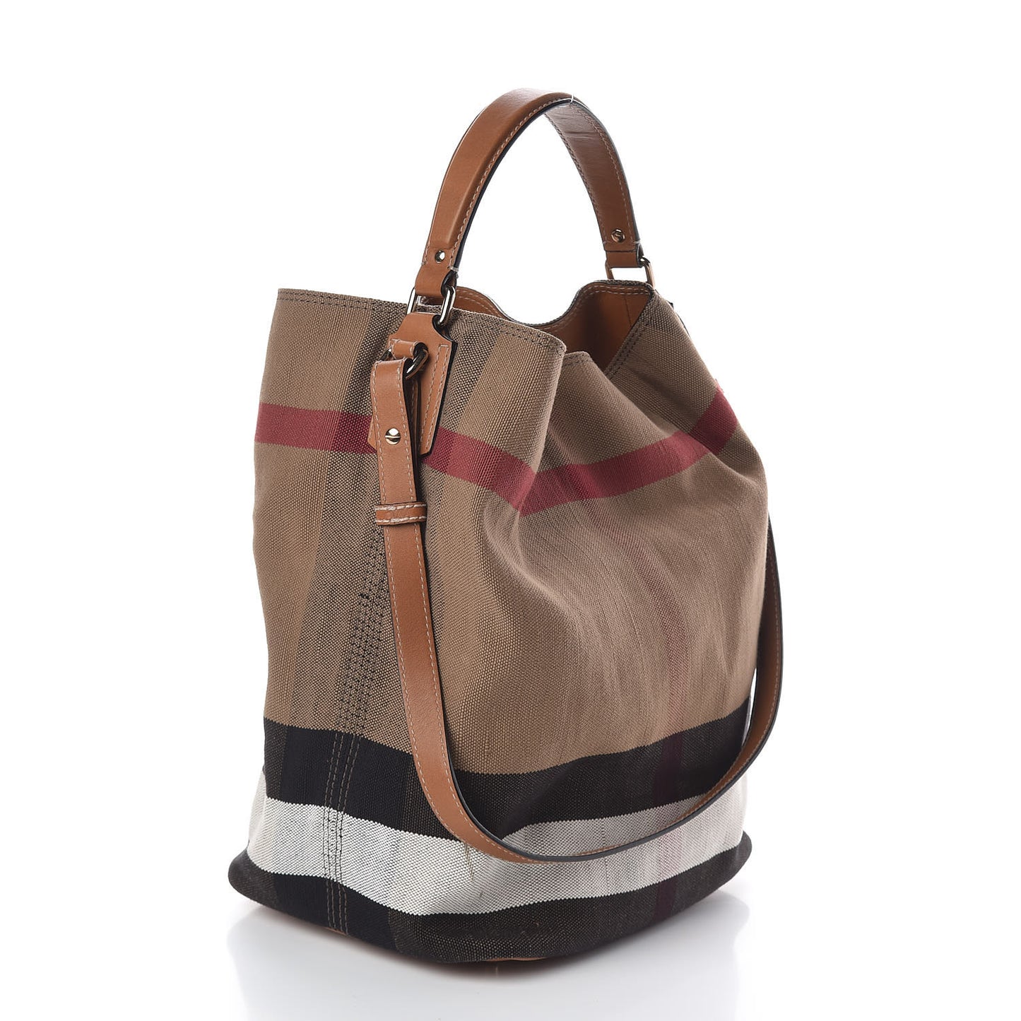 Canvas Mega Check Medium Ashby Hobo Saddle Brown